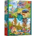 PUZZLE 2x500 ELEMENTÓW LETNI RELAKS KRAJOBRAZ KEMPING DOMEK 37497 TREFL