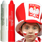 KREDKI DO TWARZY BIAŁA CZERWONA FLAGA KIBICA POLSKA MISTRZOSTWA EURO 2024