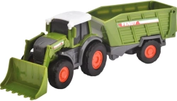 ZESTAW POJAZDÓW KOPARKA WYWROTKA TRAKTOR Z PRZYCZEPĄ STRAŻ DICKIE TOYS