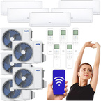 KLIMATYZATOR ŚCIENNY AUX Q-SMART ECO 2,7 kW WiFi GRZANIE LAMPA UV - 5 szt.