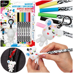 MARKERY AKRYLOWE FLAMASTRY DO MALOWANIA 6 KOLORÓW Z BRELOKIEM KIDEA