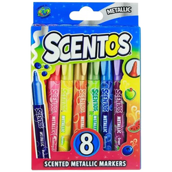 MAZAKI PISAKI FLAMASTRY PACHNĄCE METLICZNE 8 INTENSYWNYCH KOLORÓW SCENTOS