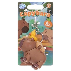 BRELOK BRELOCZEK KAPIBARA Z PLECAKIEM TRUSKAWKĄ PICIEM KACZUSZKĄ 7 cm