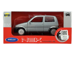 FIAT CINQUECENTO SREBRNY SAMOCHÓD METALOWY WELLY 1:34 KOLEKCJONERSKE AUTO 