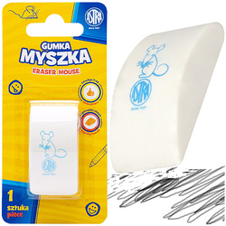 GUMKA DO ŚCIERANIA MAZANIA MYSZKA ASTRA BIAŁA MIĘKKA ERGONOMICZNA - 5 szt.