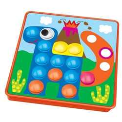 UKŁADANKA MOZAIKA GUZICZKOWA KREATYWNA LOGICZNA TRENING RĄCZKI SMILY PLAY