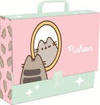TECZKA Z RĄCZKĄ GRUBA TWARDA XL A4 PUSHEEN KOT KOTEK MIĘTOWA ST.MAJEWSKI