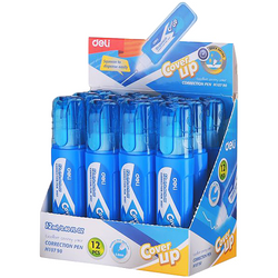 KOREKTOR W DŁUGOPISIE PIÓRZE METALOWA KOŃCÓWKA SZKOLNY 12 ml DELI - 2 szt.