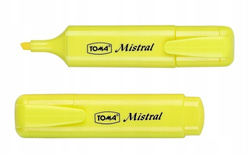 ZAKREŚLACZ BIUROWY SZKOLNY TOMA MISTRAL PISAK ŻÓŁTY PASTELOWY - 5 sztuk