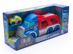 SAMOCHÓD LAWETA Z AUTKIEM OTWIERANA RAMPA OPUSZCZANY ZJAZD DUMEL