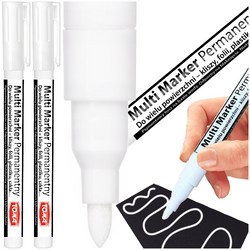 MARKER PERMAMENTNY DO SZKŁA PŁYT METALU OKRĄGŁY 1.5mm BIAŁY TOMA - 2 szt.