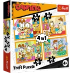 PUZZLE 4w1 GARFIELD KOCHA LAZANIĘ NICKELODEON UKŁADANKA 34673 TREFL