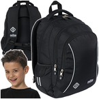 PLECAK SZKOLNY TRZYKOMOROWY LEKKI 22L ST.RIGHT BP-77 CZARNY BLACK VINTAGE