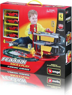 BBURAGO FERRARI RACE PLAY GARAŻ PARKING AUTA 1:43