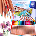 KREDKI OŁÓWKOWE AKWARELOWE 24 KOLORY PRESTIGE ARTYSTYCZNE SZKOLNE ASTRA