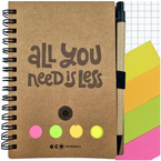 KOŁOZESZYT NOTES W KRATKĘ NA SPIRALI 50K ECO DŁUGOPIS KARTECZKI SAMOPRZYLEP