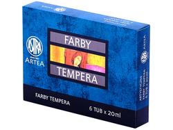 FARBY TEMPERA W TUBACH 6 KOLORÓW x 20ml ARTYSTYCZNE ASTRA ARTEA