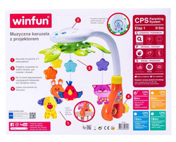 KARUZELA DO ŁÓŻECZKA MUZYCZNA Z PROJEKTOREM / LAMPKĄ POZYTYWKĄ WINFUN