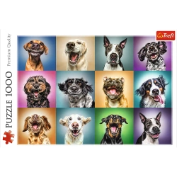 PUZZLE 1000 EL. ZABAWNE PSIE PORTRETY PIESKI KOLAŻ UKŁADANKA TREFL 10462