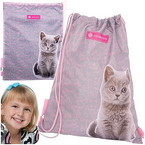 WOREK NA BUTY OBUWIE KAPCIE SZKOLNY NA WF ASTRABAG PINKY KITTY KOTEK