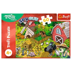 PUZZLE 60 EL. TREFLIKI NA FARMIE RODZINA TREFLIKÓW UKŁADANKA TREFL 17402