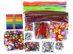 ZESTAW ARTYSTYCZNY KREATYWNY PLASTYCZNY W TOREBCE DIY 1200 ELEMENTÓW