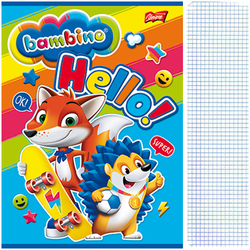 ZESZYT BAMBINO A5 16 KARTEK KRATKA UNIPAP SZKOLNY LAMINOWANY - 4 szt.