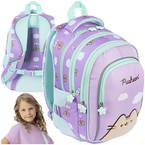PLECAK SZKOLNY PUSHEEN DLA DZIEWCZYNKI BPL58 ST.MAJEWSKI FIOLETOWY KOTEK