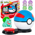 POKEMON GRA SURPRISE ATTACK FIGURKA BULBASAUR GREAT BALL 6 DYSKÓW BITEWNYCH