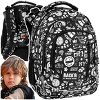 PLECAK SZKOLNY MŁODZIEŻOWY DERFORM BACKUP R57 CZARNY DRIFT GRAFFITI SKATE