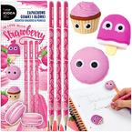 ZAPACHOWE GUMKI I OŁÓWKI TRUSKAWKA 3x GUMKA I OŁÓWEK TRUSKAWKOWE KIDEA