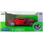 AUDI R8 COUPE V10 2009 CZERWONY METALOWY SAMOCHÓD KOLEKCJONERSKI WELLY