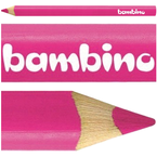 KREDKA BAMBINO TRÓJKĄTNA W DREWNIANEJ OPRAWIE GRUBA JUMBO RÓŻOWA