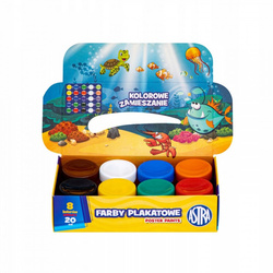 FARBY PLAKATOWE 8 KOLORÓW 20 ML WYRAZISTE INTENSYWNE SZKOLNE ASTRA