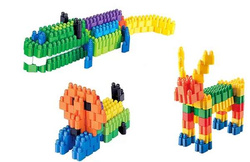 KLOCKI MAŁYCH GENIUSZY KONSTRUKCYJNE EDUKACYJNE CEGIEŁKI 150 EL. ASKATO