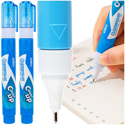 KOREKTOR W DŁUGOPISIE PIÓRZE METALOWA KOŃCÓWKA SZKOLNY 8 ml DELI - 2 szt.