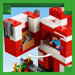 LEGO MINECRAFT DOM GRZYBOWEJ KROWY WYSPA FIGURKI STEVE 500 EL. 21270