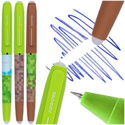 ASTRA OOPS! DŁUGOPIS WYMAZYWALNY ŚCIERALNY NIEBIESKI MINECRAF PIXEL - 3szt.