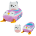 SQUISHMALLOW MIŚ PANDA - POJAZD Z MINI PLUSZAKIEM