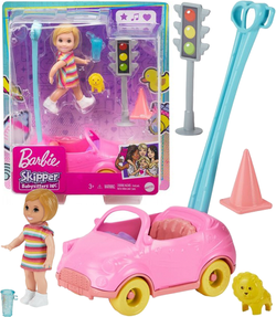 LALKA BARBIE OPEKUNKA Z AUTKIEM + AKCESORIA GRP17