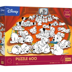 PUZZLE 600 ELEMENTÓW 40 LECIE TREFL - 101 DALMATYŃCZYKÓW UKŁADANKA 37604