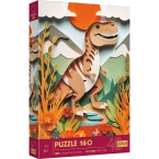 PUZZLE 160 ELEMENTÓW DINOZAUR Z EFEKTEM 3D 40-LECIE UKŁADANKA TREFL 40048