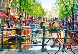 PUZZLE KRAJOBRAZ AMSTERDAMU 1000EL CASTORLAND