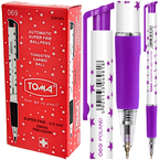 DŁUGOPIS AUTOMATYCZNY S-FINE W GWIAZDKI FIOLETOWY TOMA SUNNY - 30 sztuk