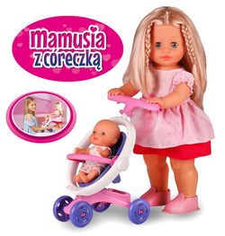 LALKA NATALIA MAMUSIA Z CÓRECZKĄ MÓWI BOBAS WÓZEK