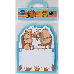 KARTECZKI SAMOPRZYLEPNE NOTES UROCZA KAPIBARA 70x90mm 30 KARTECZEK