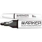 MARKER SUCHOŚCIERALNY DO BIAŁYCH TABLIC 3mm CZARNY KOŃCÓWKA STOŻKOWA TETIS