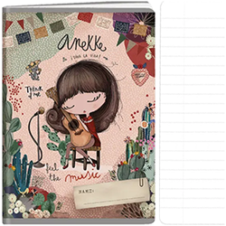 NOTES A6 ZESZYT W LINIE 40 KARTEK ANEKKE WZÓR DZIEWCZYNA Z GITARĄ ARGUS