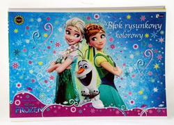 BLOK RYSUNKOWY A4 KOLOROWY 20K KRAINA LODU FROZEN