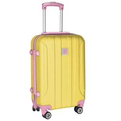 WALIZKA LEKKA ŚREDNIA ABS ŻÓŁTA NA KÓŁKACH 56L PASO WAKACJE PODRÓŻ